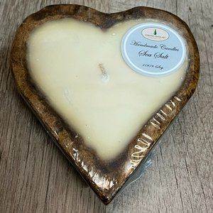 Forever Green Art, 100% Soy Handmade Candles, Sea Salt, Heart Shape